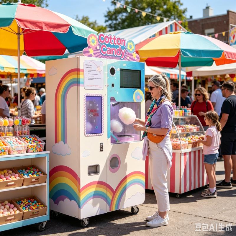 آلة بيع غزل البنات الأوتوماتيك - مراجعة Candy Floss Machine وسعره